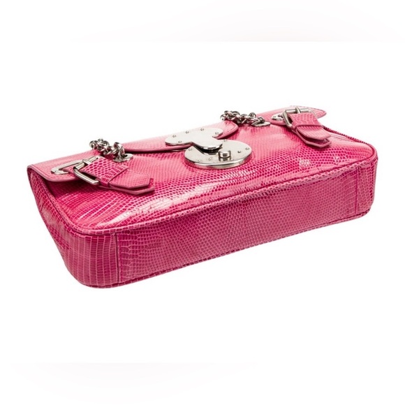 Ralph Lauren Collection Ricky Bag Lizard Pink Chain Shoulder Purse Y2k 09s $12K - Picture 4 of 15
